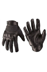 Manusi Tactice Leather-Kevlar® Black - Protecție Balistică, Rezistență la Tăiere și Mobilitate Totală