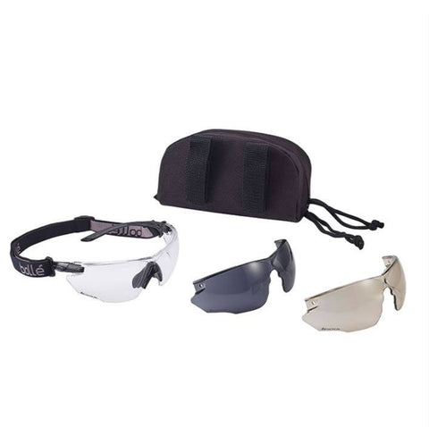 Ochelari Tactici Bollé® ‘COMBAT’ Negru – Sistem Modular Balistic, Lentile CSP + Smoke, Protecție Totală și Adaptabilitate Maximă