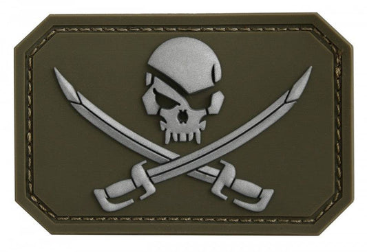 Od Pvc Skull W.Swords 3D Patch W.Hook&Loop Clos.