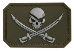 Od Pvc Skull W.Swords 3D Patch W.Hook&Loop Clos.