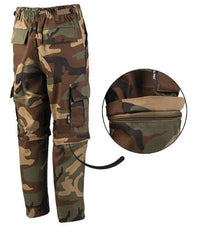 Pantaloni Copii Bdu Zip-Off Camuflaj Wooland