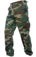 Pantaloni Militari Bdu Ripstop Camuflaj Woodland