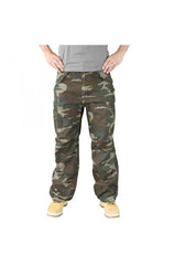 Pantaloni Raw Vintage Fatigues Camuflaj Woodland
