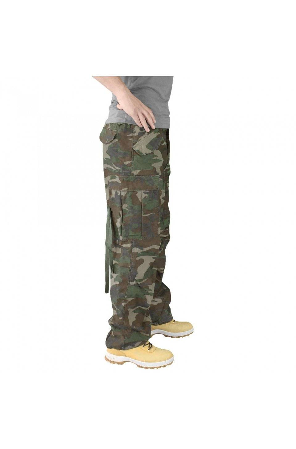 Pantaloni Raw Vintage Fatigues Camuflaj Woodland