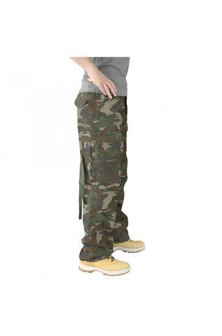 Pantaloni Raw Vintage Fatigues Camuflaj Woodland