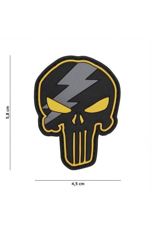Patch 3D Pvc Punisher Thunder Yellow