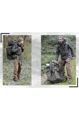 Rucsac Negru 'TEESAR®' – 100L, Profesional, Nylon 1000D, Husă de Ploaie, Cadru Aluminiu și Compartimente Independente