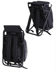 Rucsac Negru cu Scaun Integrat – 20L, Cadru Metalic, Ideal pentru Outdoor, Vânătoare sau Pescuit