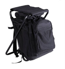 Rucsac Negru cu Scaun Integrat – 20L, Cadru Metalic, Ideal pentru Outdoor, Vânătoare sau Pescuit