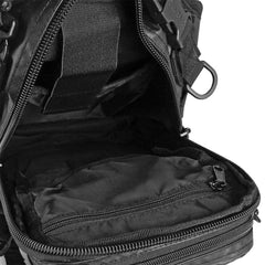 Rucsac Tactic Black – ONE STRAP – 10L – Versiune Avansată “Tactical Black” cu Elemente Premium