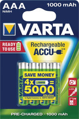 Set 4 Acumulatori Reincarcabili 1000 Ma Aaa Varta Lr3