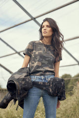 Tricou Dama Brandit Darkcamo