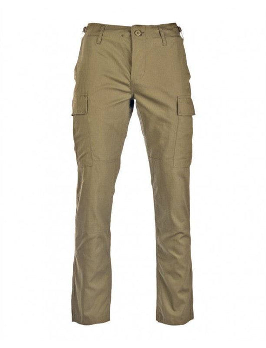 US KHAKI R/S BDU FIELD PANTS ′SLIM FIT′ – TEESAR® Pantaloni tactici cu croială slim, fabricați din Ripstop 100% bumbac – culoare khaki