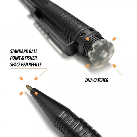 Uzi Tactical Pen W/ Dna Catcher - Black
