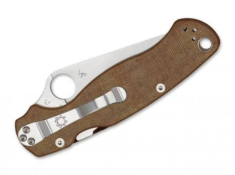 BRICEAG SPYDERCO PARA MILITARY 2 BROWN MICARTA CRUWEAR