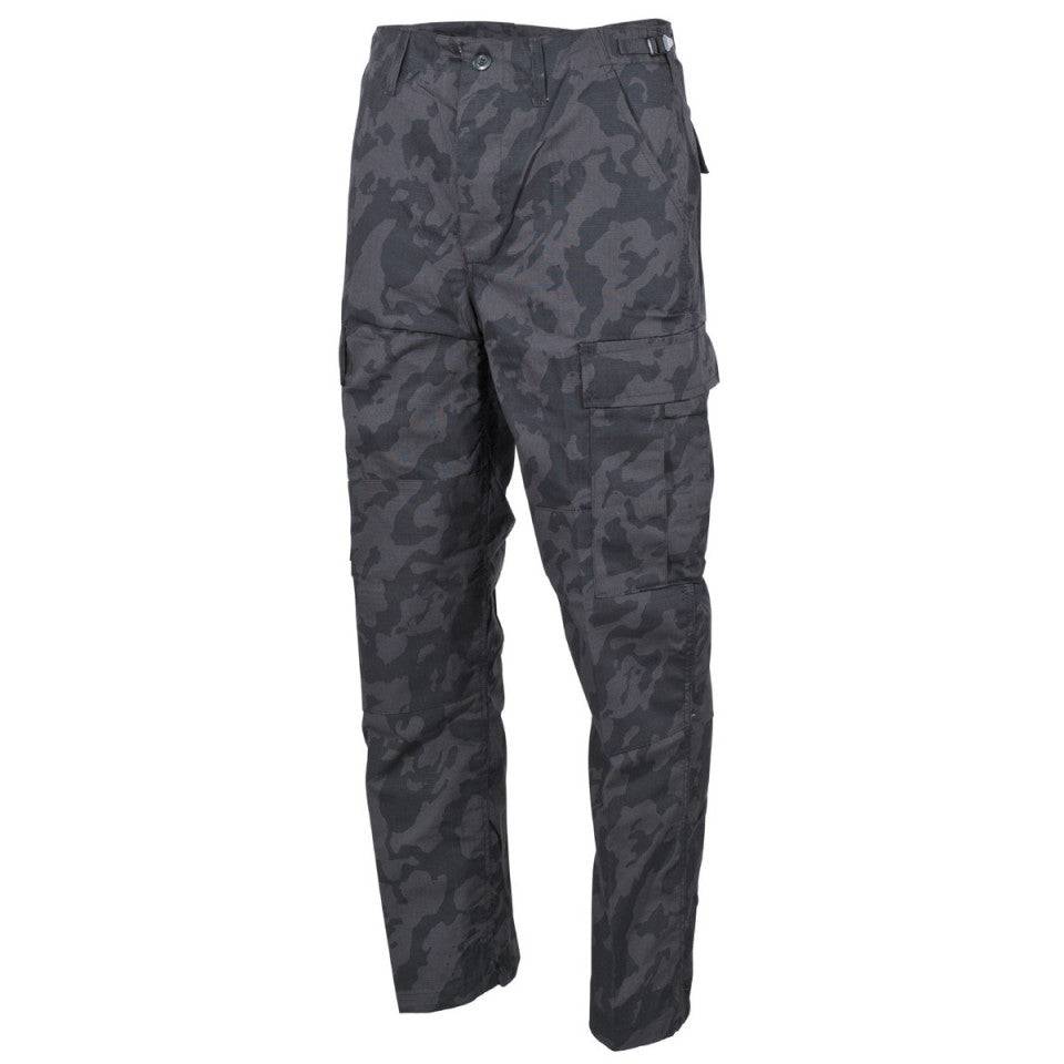 PANTALONI MILITARI BDU RIPSTOP CAMUFLAJ NIGHT CAMO MFH