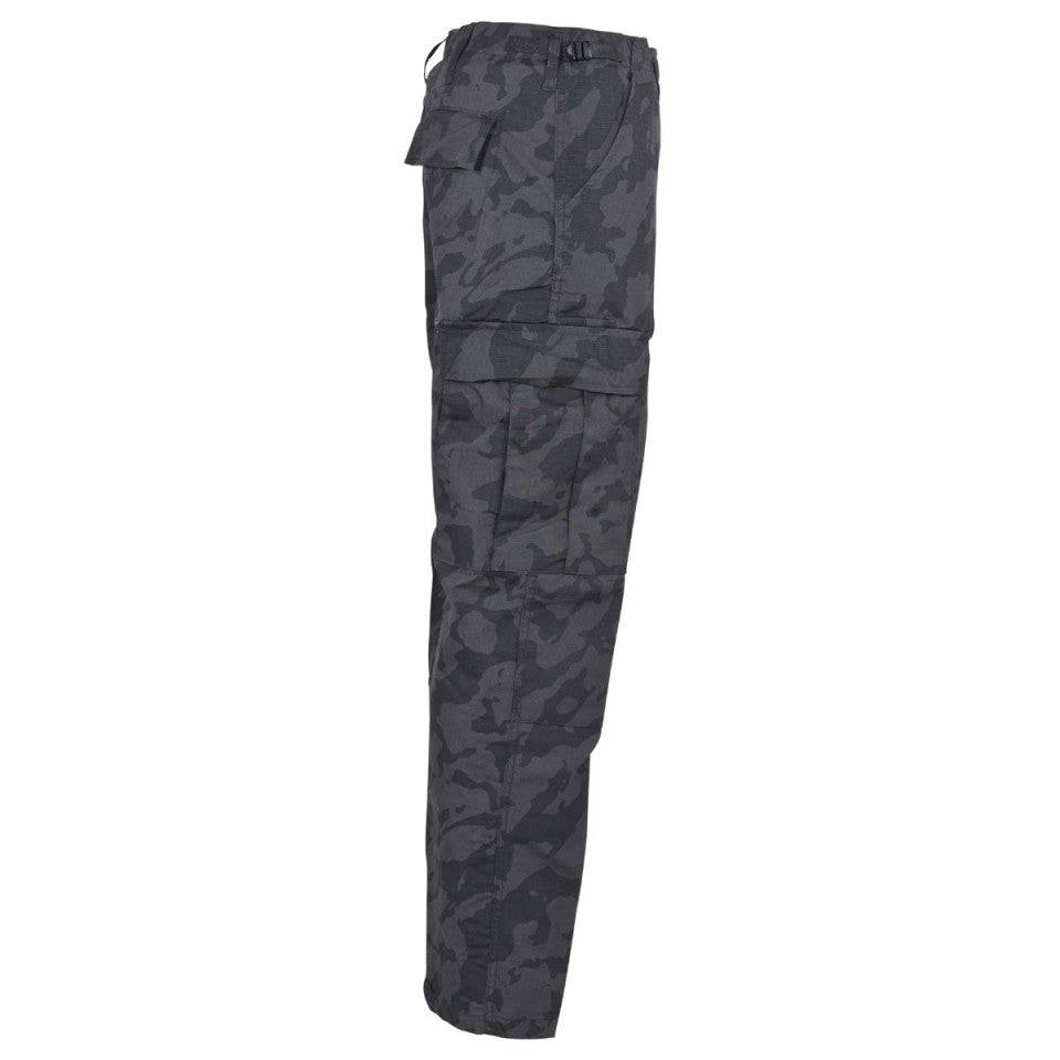 PANTALONI MILITARI BDU RIPSTOP CAMUFLAJ NIGHT CAMO MFH