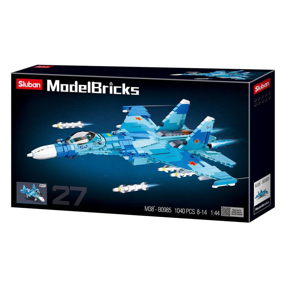 Sluban blue jet fighter M38-B0985